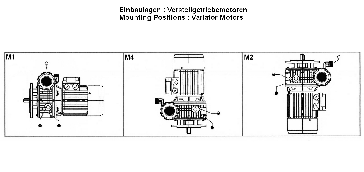 CMRV040+V02-632- 4– 0,18 kW– 17-88 rpm Worm gear variable speed motor